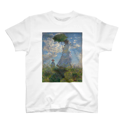 散歩、日傘をさす女性 / Woman with a Parasol - Madame Monet and Her Son Regular Fit T-Shirt