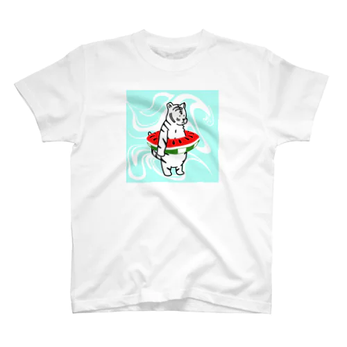 白いトラ 浮き輪 スタンダードTシャツ