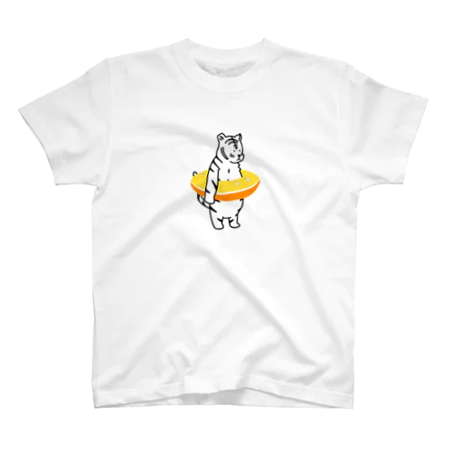 オレンジの浮き輪 白いトラ Regular Fit T-Shirt