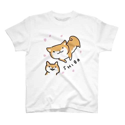 花と柴犬 スタンダードTシャツ