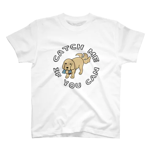 catch me（文字黒縁） Regular Fit T-Shirt
