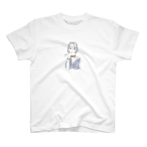 不機嫌な眼差しgirl Regular Fit T-Shirt