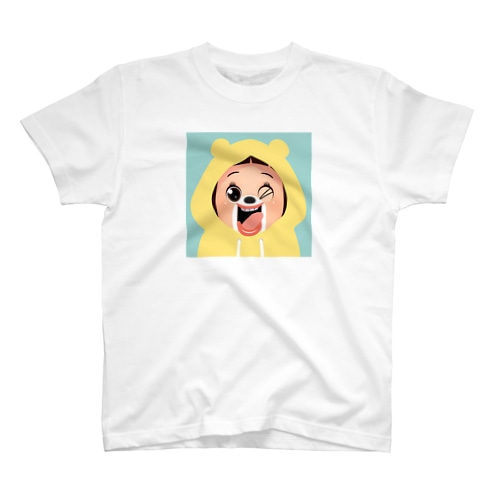 しょーちゃん くまずきんイエロー / SHO-CHAN KUMA HOODIE YELLOW Regular Fit T-Shirt