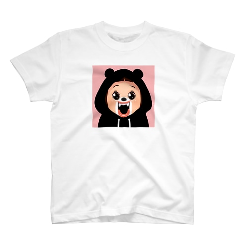 しょーちゃん くまずきんブラック / SHO-CHAN KUMA HOODIE BLACK Regular Fit T-Shirt