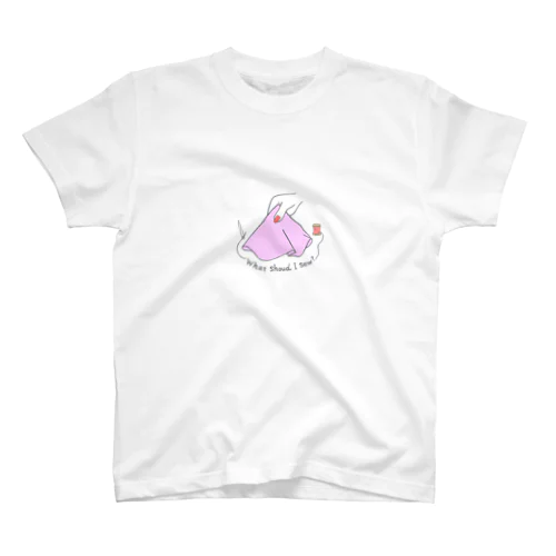 What should I sew?-Pink- Regular Fit T-Shirt