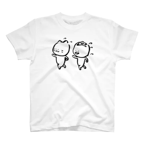 筆描きかぱお＆ふつうのねこ Regular Fit T-Shirt