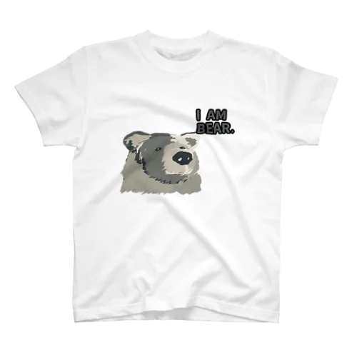 I AM BEAR （モノクロ） Regular Fit T-Shirt