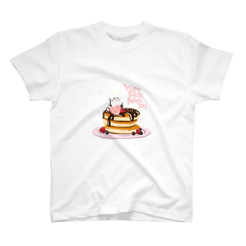 パンケーキ文字シンプルピンク Regular Fit T-Shirt