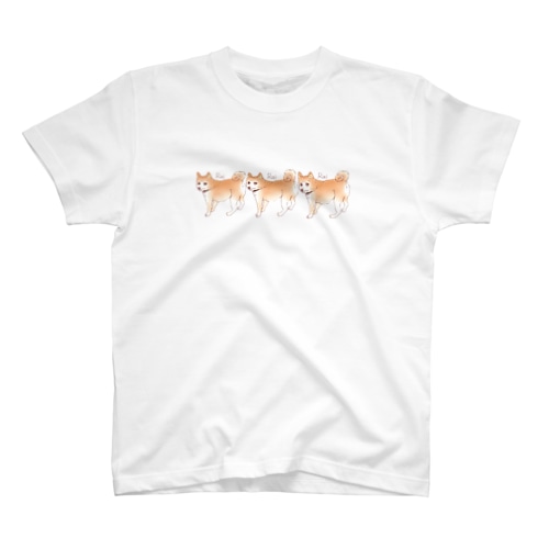 しばいぬらい薄め3匹 Regular Fit T-Shirt