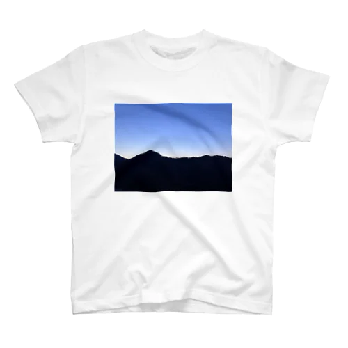 Azure Twilight Glow of Japan's Rural Mountain Ranges Regular Fit T-Shirt