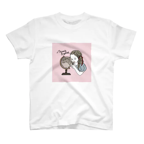 地球儀と女の子 Regular Fit T-Shirt