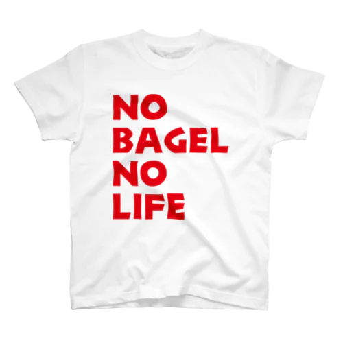 NO BAGEL NO LIFE赤 Regular Fit T-Shirt