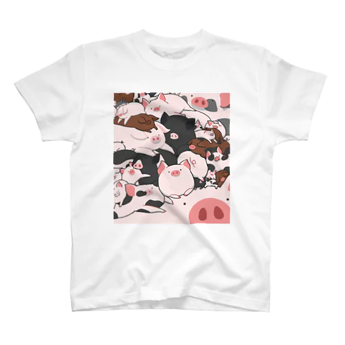 ぶたちゃんず　ぶたまみれイラスト Regular Fit T-Shirt