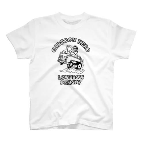 ヒッピーとマイクロバスのローブローアート Regular Fit T-Shirt