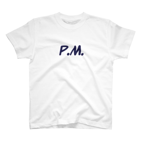 P.M logo(navy） Regular Fit T-Shirt