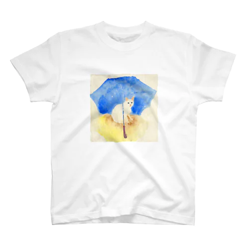 白猫と青い傘 티셔츠