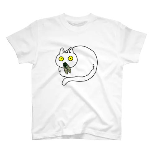 セミを咥えたネコ Regular Fit T-Shirt