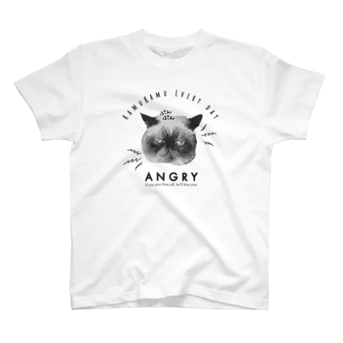 とにかく怒ってるエキゾチックショートヘアの猫 Regular Fit T-Shirt