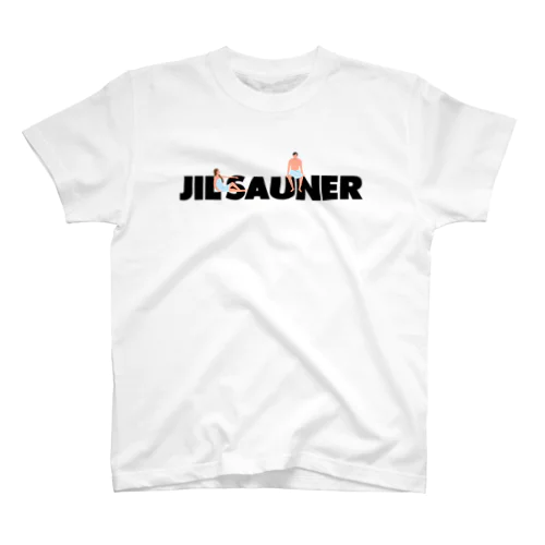 JIL SAUNER-ジルサウナー-サウナしている人ロゴ スタンダードTシャツ