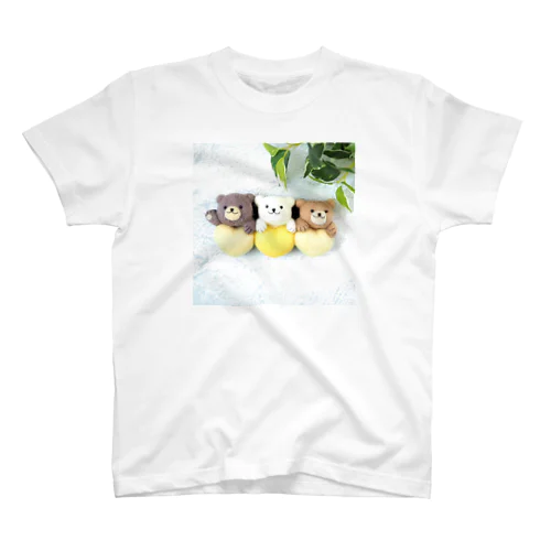 くまの3兄弟（ハート黄） スタンダードTシャツ