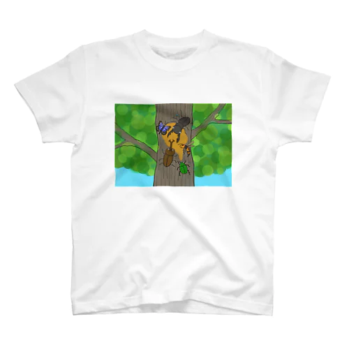 (ｶﾅﾌﾞﾝ追加)夏と樹液に集まる虫たち② Regular Fit T-Shirt
