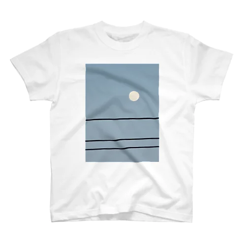 満月と電線 Regular Fit T-Shirt
