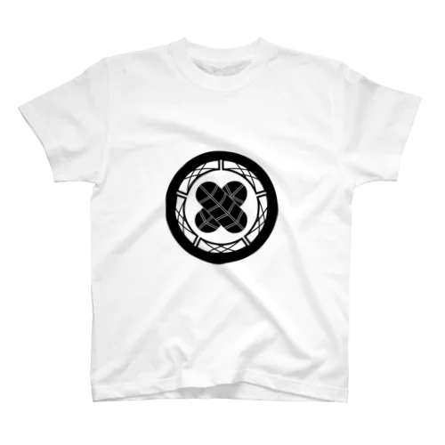 鎌倉花札の家紋「欄干丸に鷹の羽」 Regular Fit T-Shirt