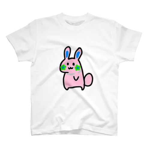 お花ウサギ🌼🐰ピンク スタンダードTシャツ