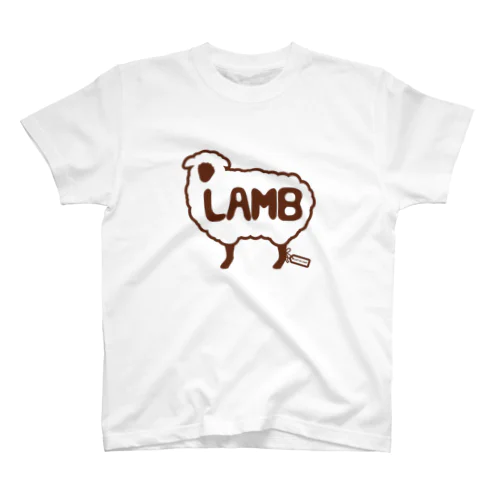 ひつじシルエット(Lamb)セピア スタンダードTシャツ