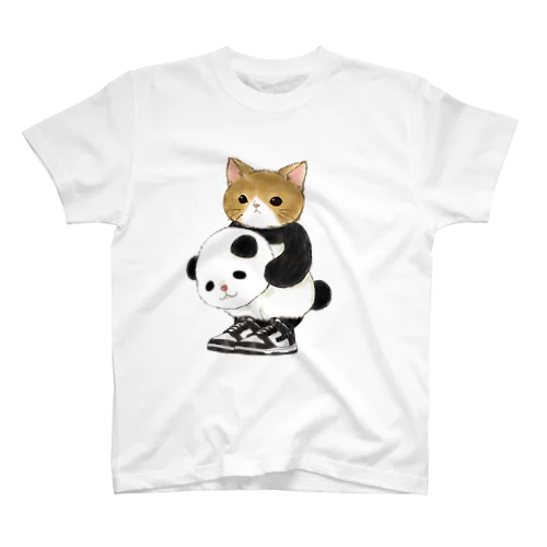 PANDA CAT A　スニーカーを履いた猫のブランド スタンダードTシャツ