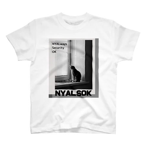 にゃるそっく🐈NYALSOK（モノトーン） スタンダードTシャツ