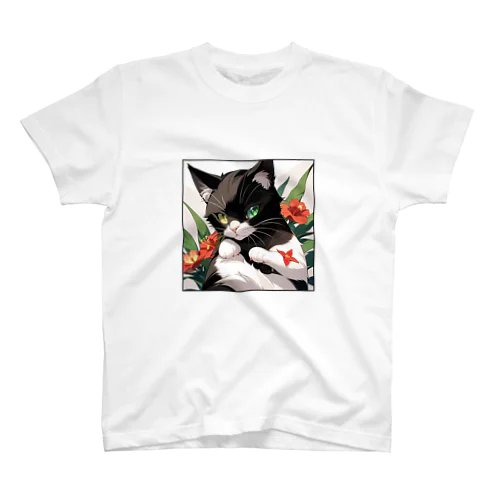 花と猫 スタンダードTシャツ