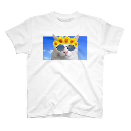 夏を満喫する猫 スタンダードTシャツ