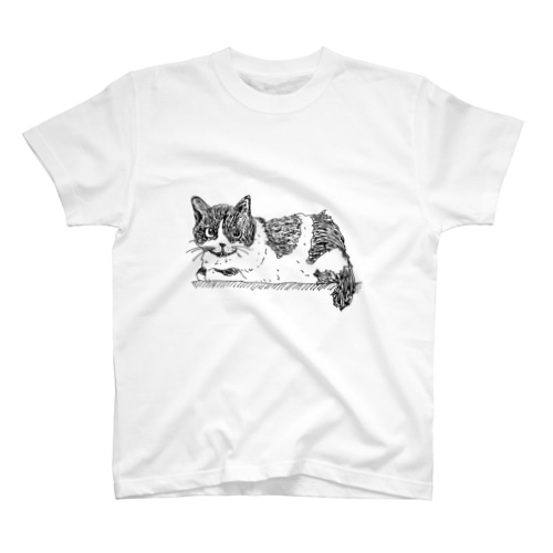 白黒ハチワレ猫ちゃん Regular Fit T-Shirt