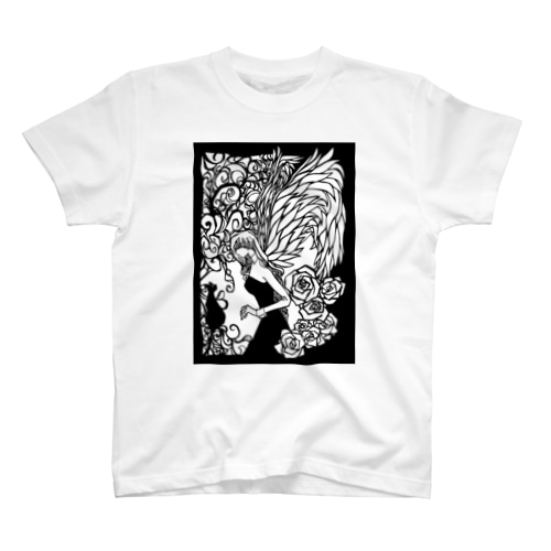 Tシャツ 黒猫と天使 Regular Fit T-Shirt