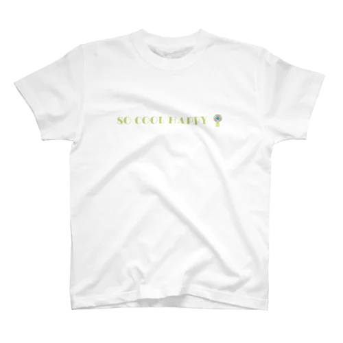 【ちょいおしゃシリーズ】『SO COOL HAPPY』淡色全9カラー Regular Fit T-Shirt