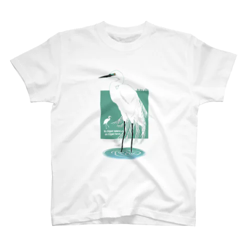 ふわふわダイサギ Regular Fit T-Shirt