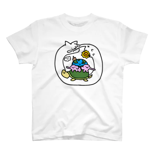 宇宙を支えるいもむしねこ Regular Fit T-Shirt