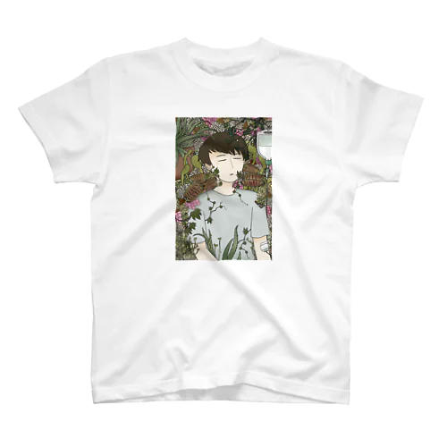植物と男の子 티셔츠