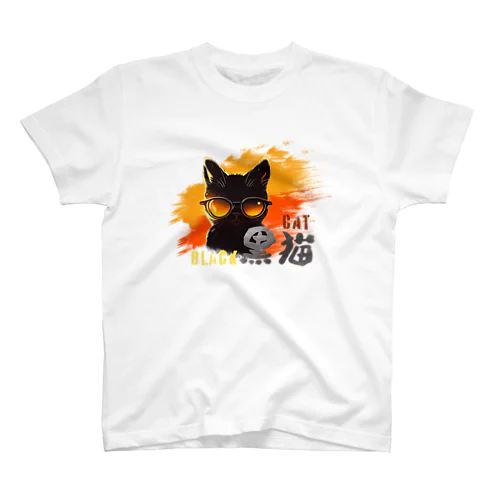 サングラス黒猫【淡色系アパレル】 Regular Fit T-Shirt