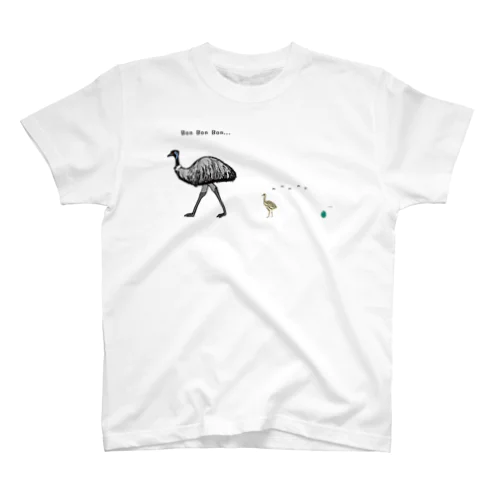 エミューの親子(文字黒) スタンダードTシャツ