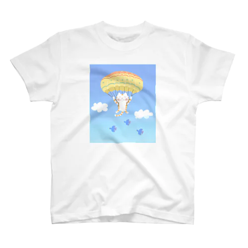 青空の猫さんパラグライダー Regular Fit T-Shirt