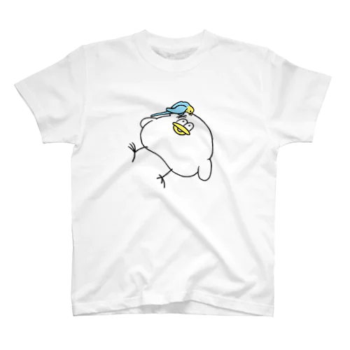 セキセイインコ＆とりもち(レインボー) スタンダードTシャツ