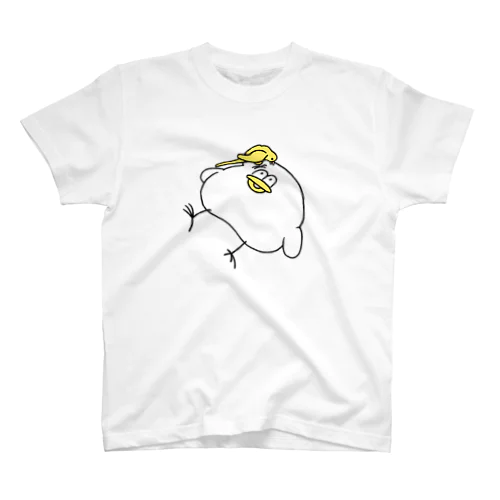 セキセイインコ＆とりもち(黄色) スタンダードTシャツ