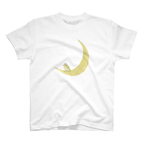 The watching moon and the resting yellow bird. Regular Fit T-Shirt