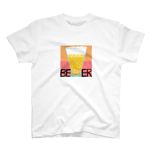 お洒落なBEERグラスのドット絵 スタンダードTシャツ