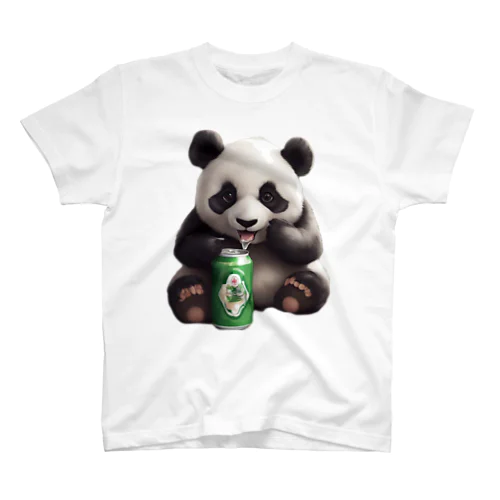 缶ビールパンダ スタンダードTシャツ