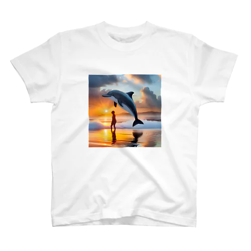 巨大イルカとお散歩 スタンダードTシャツ