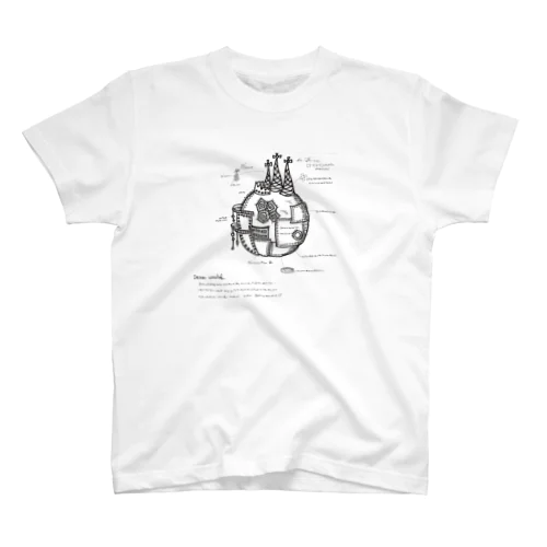 旅する人工惑星/白黒 スタンダードTシャツ