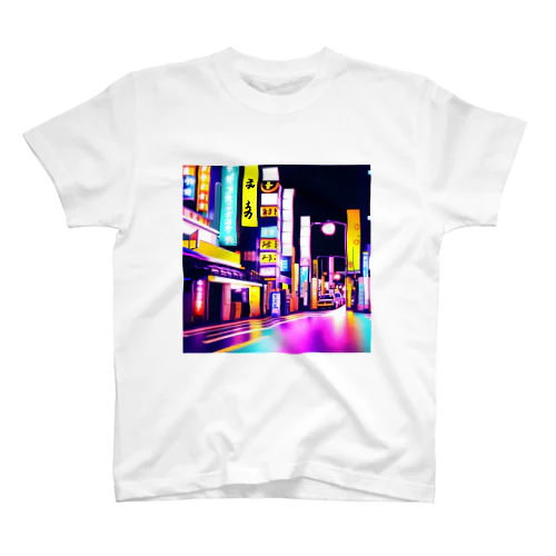 怪しく輝くネオンの街 Regular Fit T-Shirt